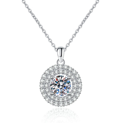 2 Carat Round Moissanite Solitaire Pendant Necklace for Women