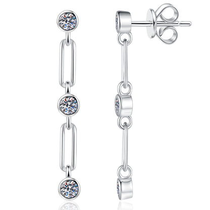 Moissanite Dangle Earrings for Women