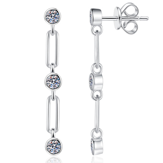Moissanite Dangle Earrings for Women
