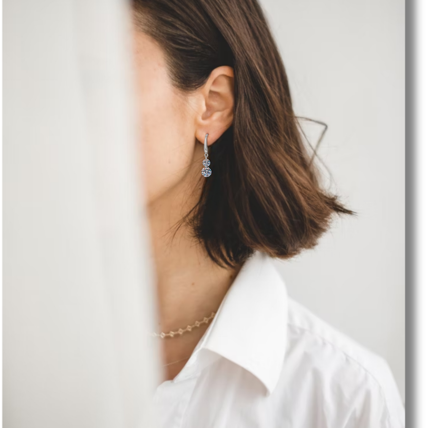 3 Carat (1.5 * 2)  Moissanite Dangle Earrings for Women