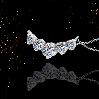 5-Stone Graduated Moissanite Pendant Necklace for Women