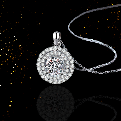 2 Carat Round Moissanite Solitaire Pendant Necklace for Women