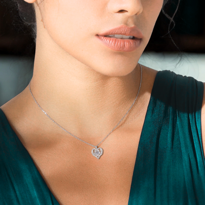 callalove Moissanite Heart Floral Necklace for Women