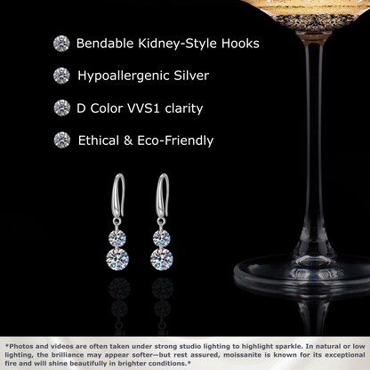 3 Carat (1.5 * 2)  Moissanite Dangle Earrings for Women