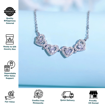 2-in-1 Moissanite Pendant Necklace for Women