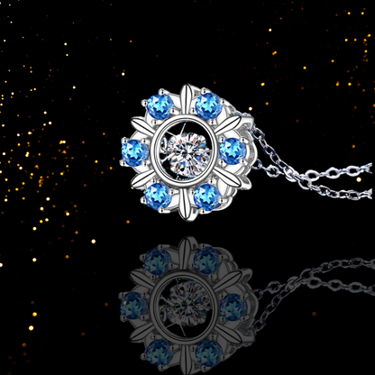 2 Color Moissanite Snowflake Pendant Necklace for Women