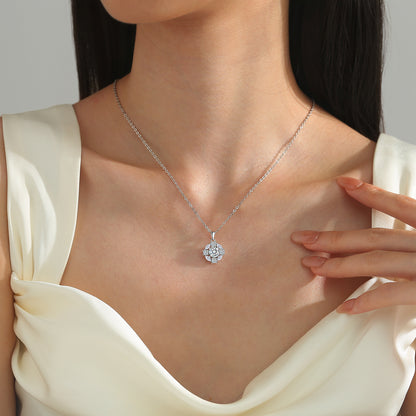 1CT Moissanite Pendant Necklaces for Women, 925 Silver Necklace Jewelry for Women