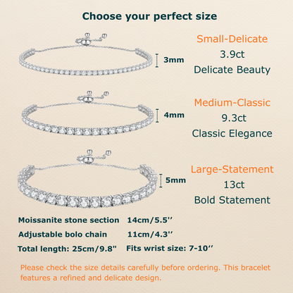 Moissanite Tennis Bracelet 3 Sizes
