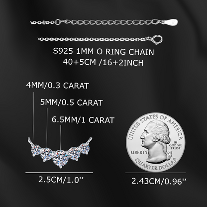 5-Stone Graduated Moissanite Pendant Necklace for Women
