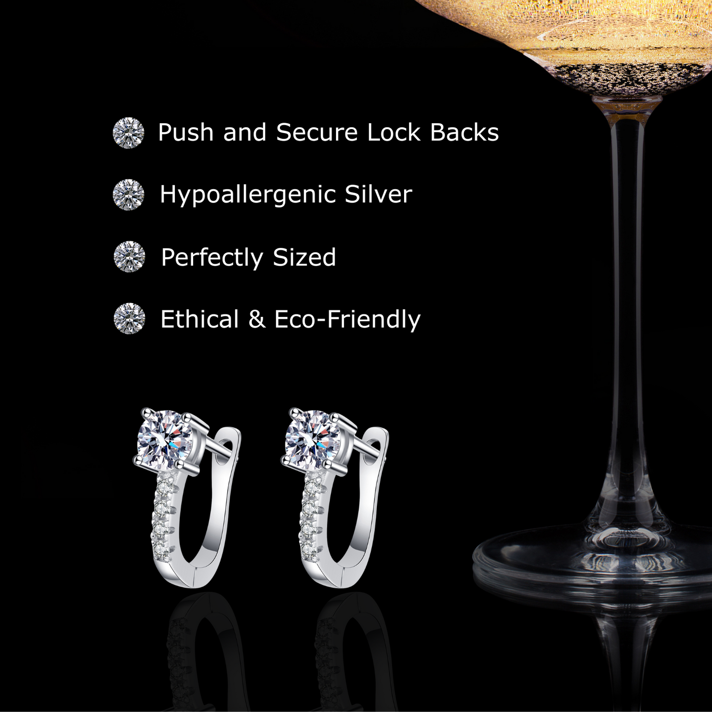 0.5 Carat Round Cut Moissanite Hoop Earring for Women