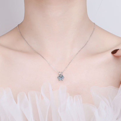 1 Carat Moissanite Pendant Necklace for Women Jewelry Gift