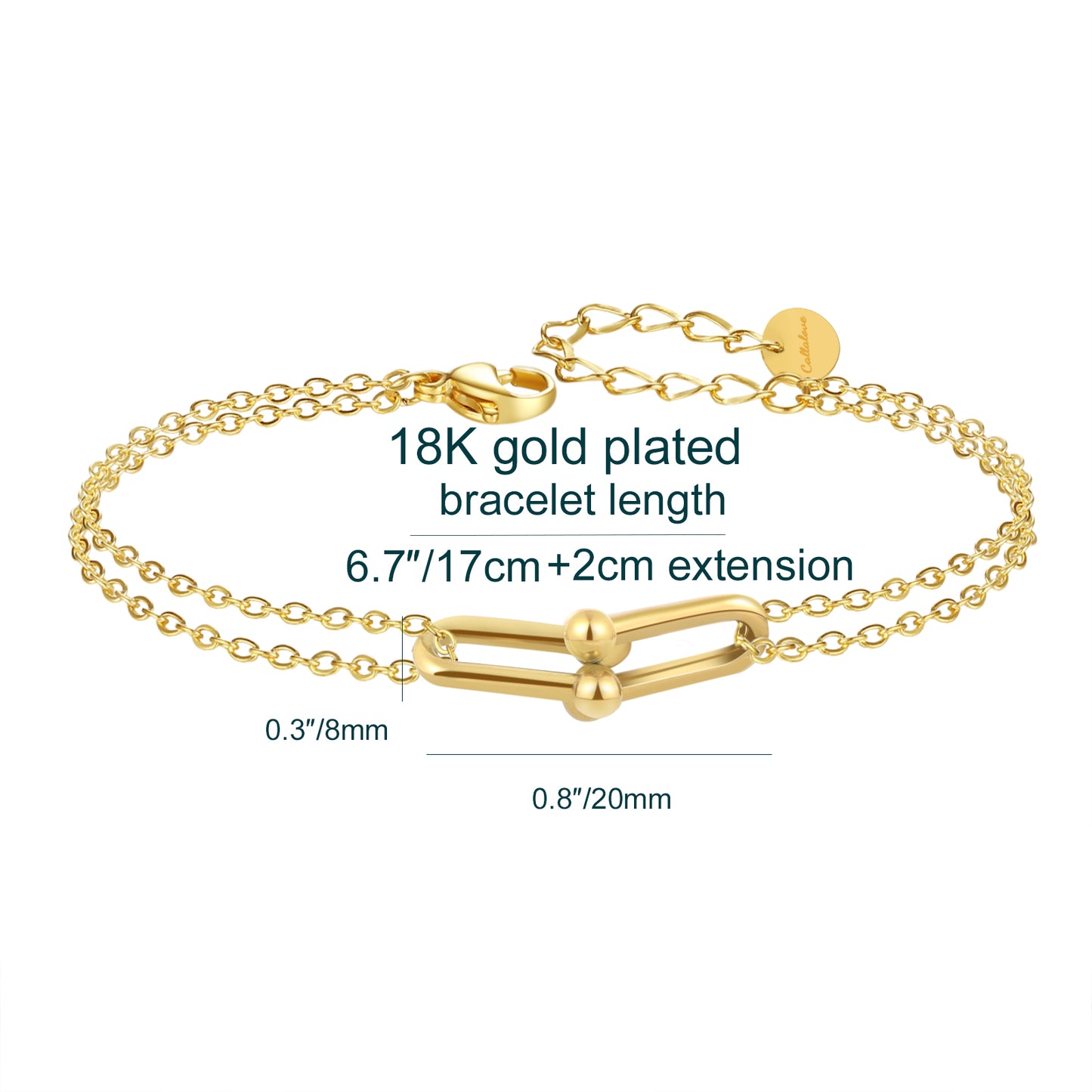 U Shape Link Gold Bracelets