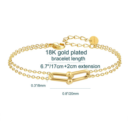 U Shape Link Gold Bracelets