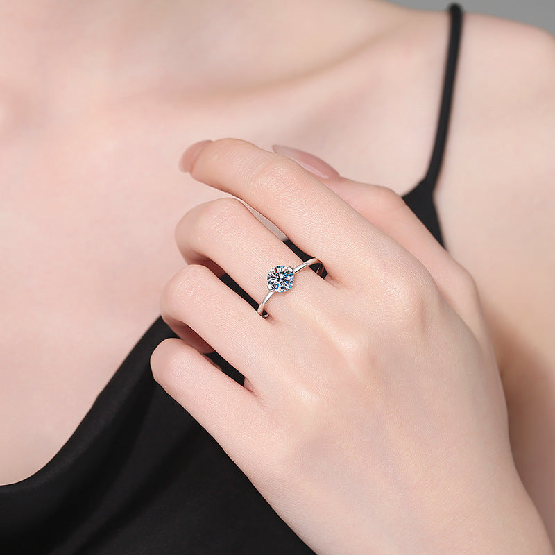 Moissanite Promise Ring for Women – 1 Carat Round Cut Stone