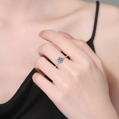 Moissanite Promise Ring for Women – 1 Carat Round Cut Stone