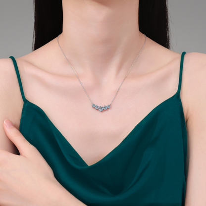 5-Stone Graduated Moissanite Pendant Necklace for Women