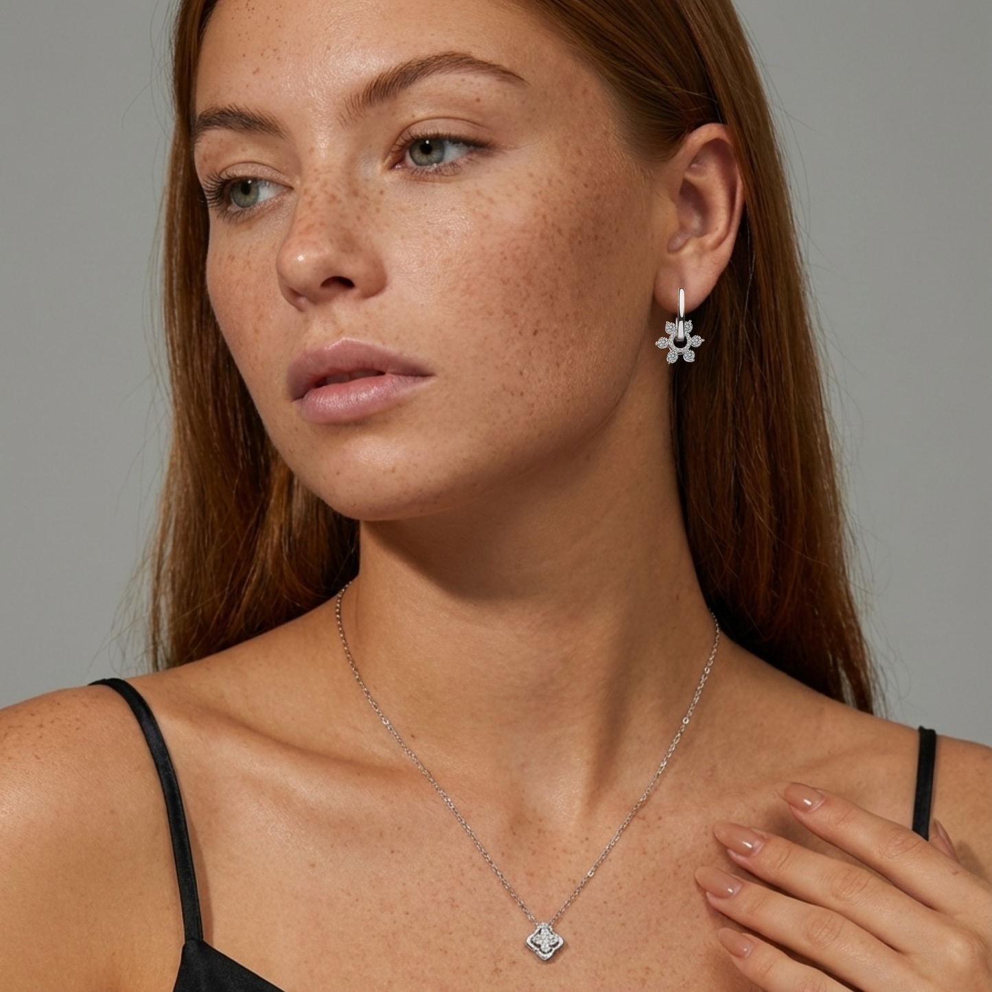 Callalove Moissanite Huggie Hoop Earrings for Women 1-2 Carat Dangle Design with Pavé Accents