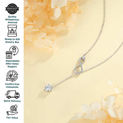 Moissanite Infinity Necklace for Women