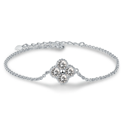 Moissanite Bracelet for Women Adjustable Sterling Silver Chain 6.5-8''