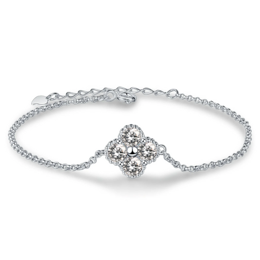 Moissanite Bracelet for Women Adjustable Sterling Silver Chain 6.5-8''