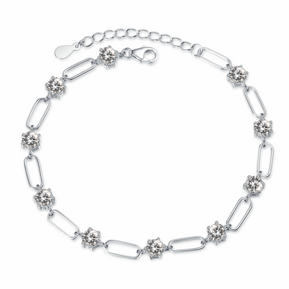 callalove Moissanite Silver Tennis Bracelet for Women, 3.0CT 10-Stone Moissanite Link
