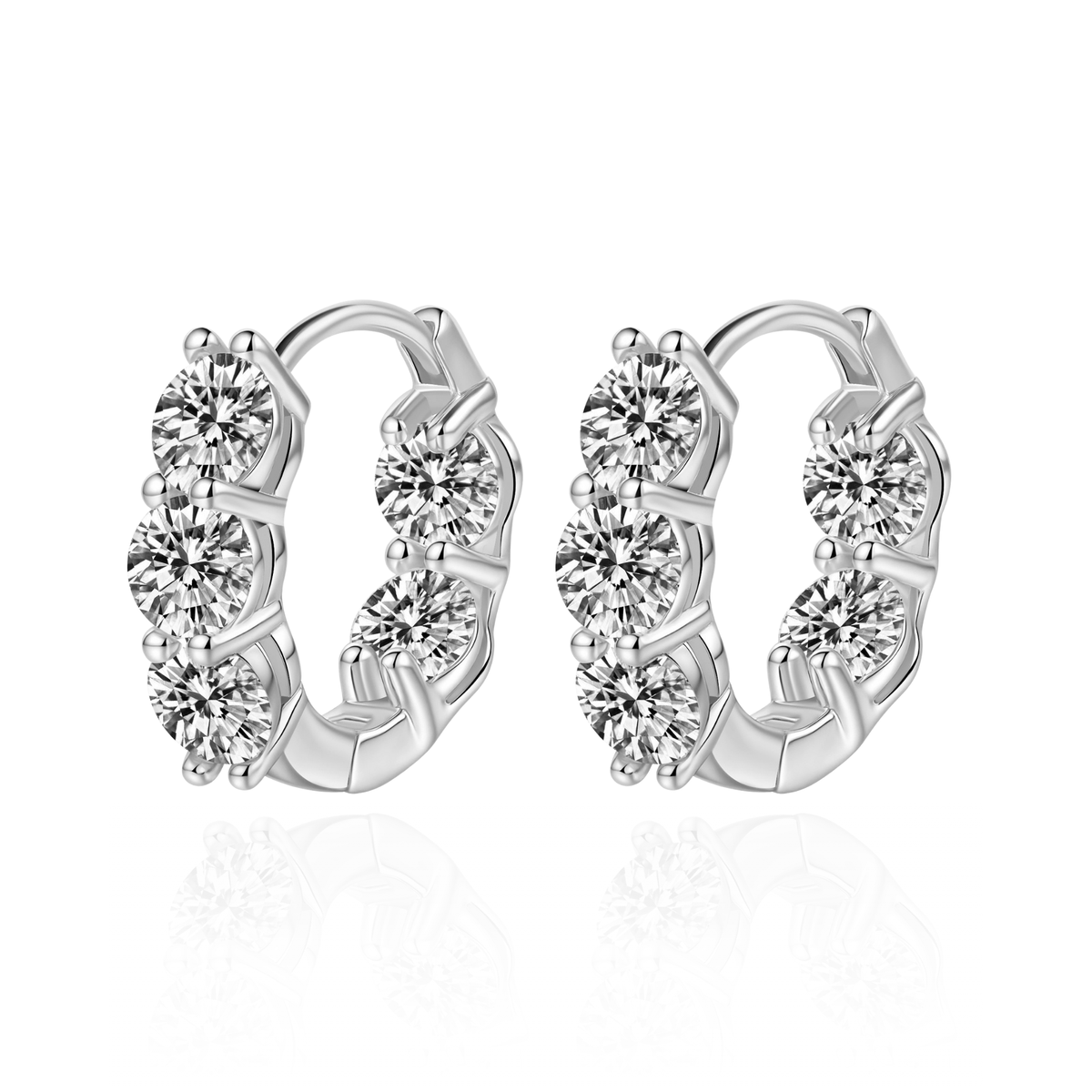 Moissanite Huggie Earrings for Women