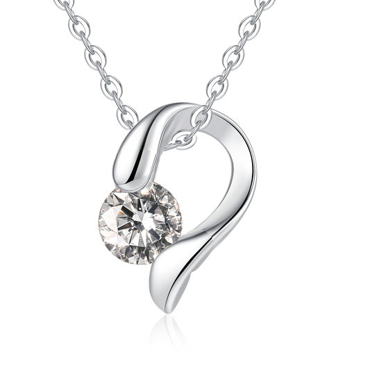 Moissanite Heart Necklace for Women 18-20 Inch Chain