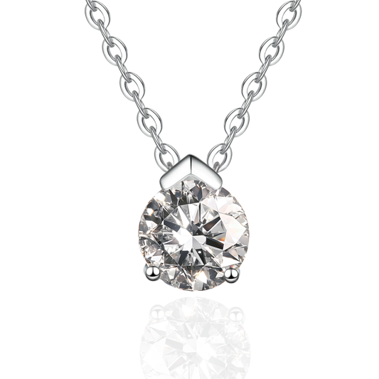 Moissanite Solitaire Pendant Necklace for Women, 1 Carat Minimalist Jewelry