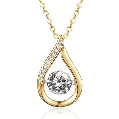 Moissanite Pendant Gold Necklace for Women, 1 Carat Moissanite Stone
