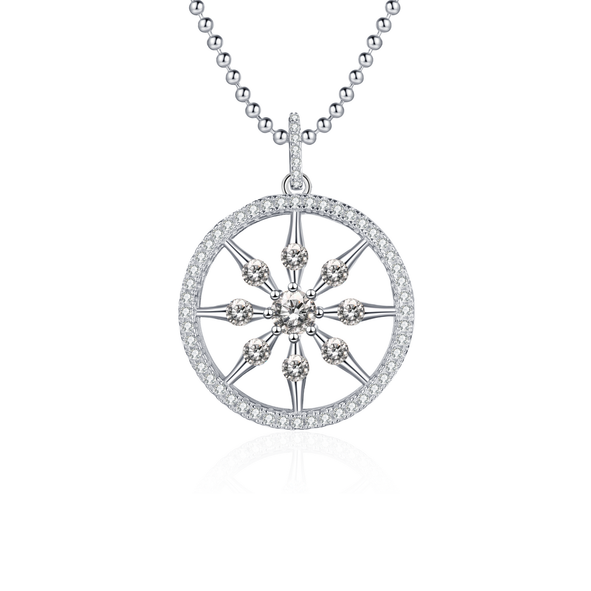 callalove Starburst Moissanite Necklace for Women, Vitality-Inspired Starburst Pendant with Shining Moissanite