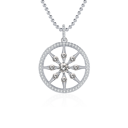 callalove Starburst Moissanite Necklace for Women, Vitality-Inspired Starburst Pendant with Shining Moissanite