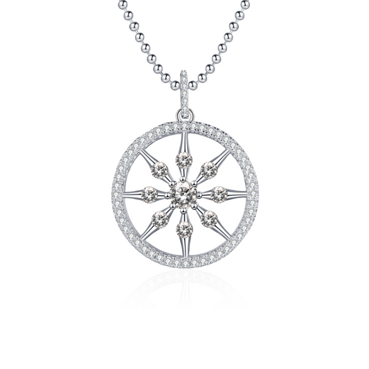 callalove Starburst Moissanite Necklace for Women, Vitality-Inspired Starburst Pendant with Shining Moissanite