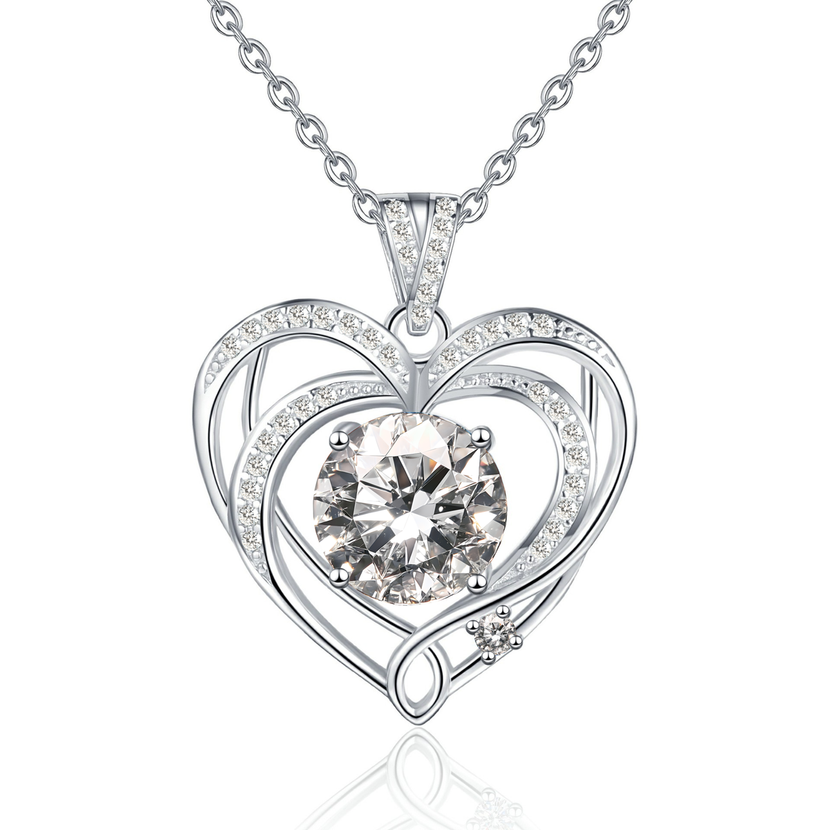callalove Moissanite 3 Carat Heart Necklace for Women, Mother's Day Gift