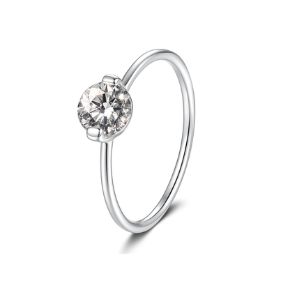 Moissanite Promise Ring for Women – 1 Carat Round Cut Stone