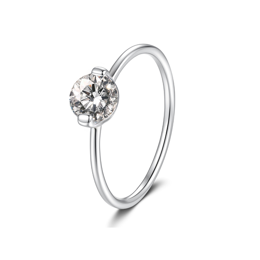 Moissanite Promise Ring for Women – 1 Carat Round Cut Stone