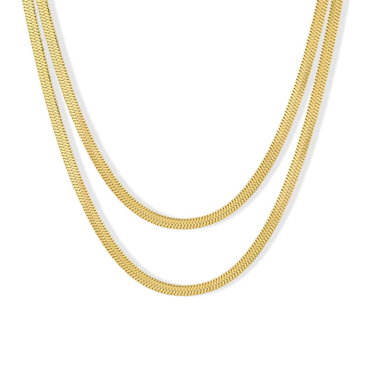 Layered Snake Chains Necklace for Women