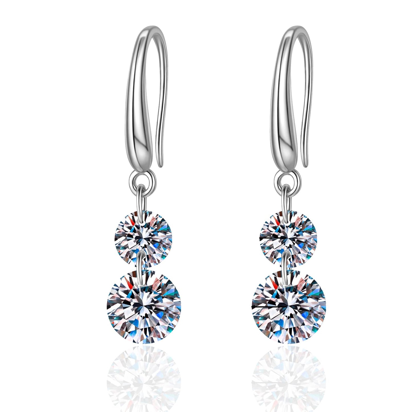 3 Carat (1.5 * 2)  Moissanite Dangle Earrings for Women