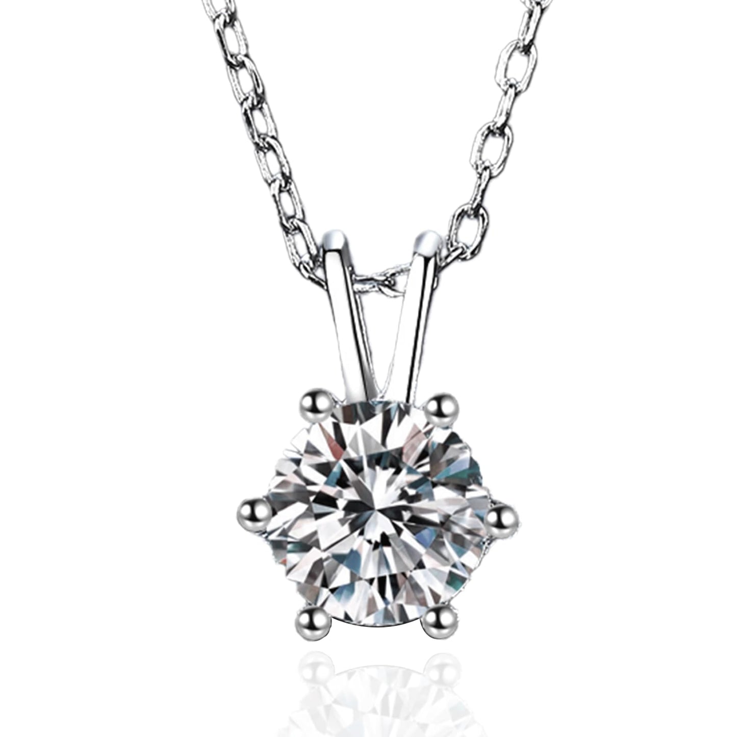 1 Carat Moissanite Pendant Necklace for Women Jewelry Gift
