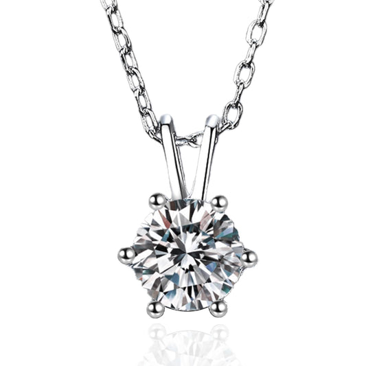 1 Carat Moissanite Pendant Necklace for Women Jewelry Gift
