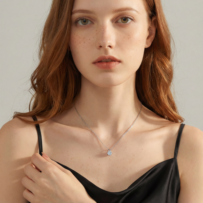 1 Carat Moissanite Pendant Necklace for Women Jewelry Gift
