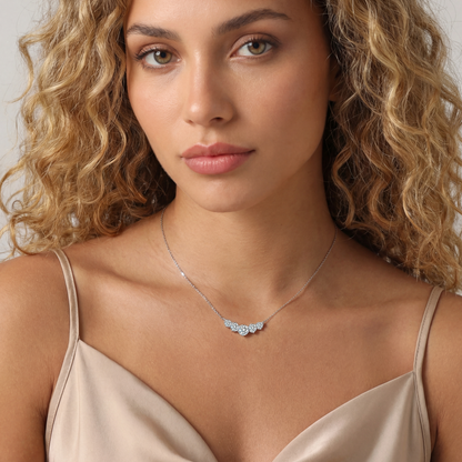 5-Stone Graduated Moissanite Pendant Necklace for Women