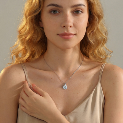 1 Carat Moissanite Solitaire Pendant Necklace for Women