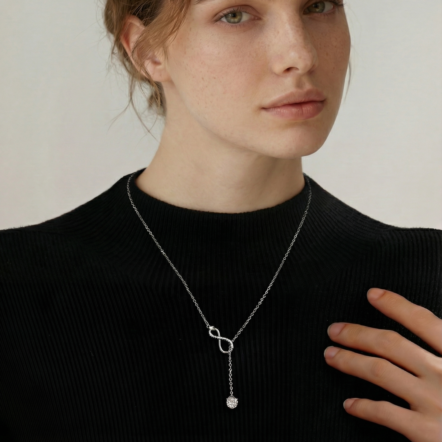 Moissanite Infinity Necklace for Women