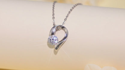 Moissanite Heart Necklace for Women 18-20 Inch Chain