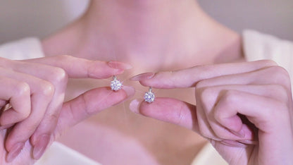 1 Carat D Color Moissanite Hoop Earrings for Women