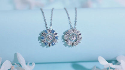 2 Color Moissanite Snowflake Pendant Necklace for Women