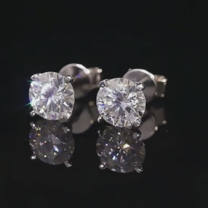 Round-Cut 1 Carat Solitaire Each - Moissanite Stud Earrings for Women and Men