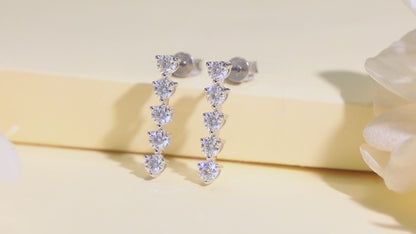 5-Stone Moissanite Stud Earrings for Women