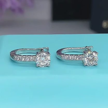 0.5 Carat Round Cut Moissanite Hoop Earring for Women