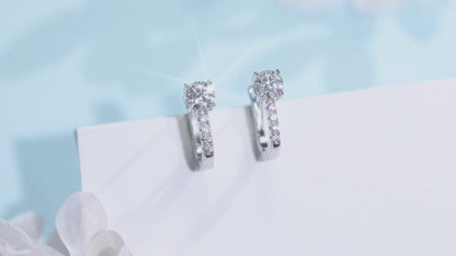 0.5 Carat Round Cut Moissanite Hoop Earring for Women
